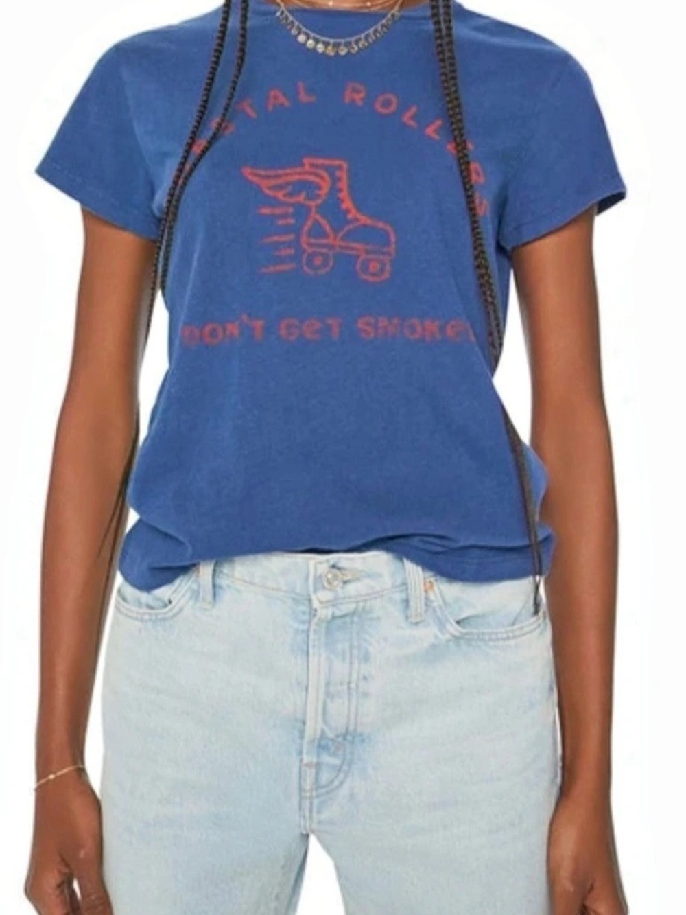 MOTHER The Boxy Goodie - Coastal Rollers Blue Graphic Tee